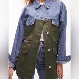 Contrast utility shacket